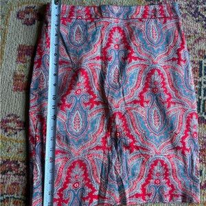 J. Crew Red and Blue Pencil Skirt size 2